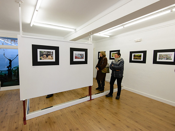 fotografia de l'inauguració de l'exposició Paisatges i racons de l'Albera a Populart